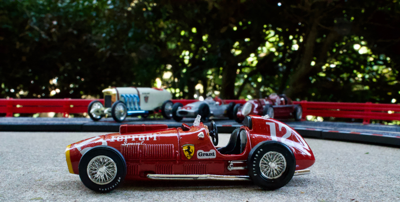 Ferrari 375 Indianapolis, front, longitudinal 60° V12, 279 kW (380 hp) at 7500 rpm. It did not finish, but it looks pretty awesome!